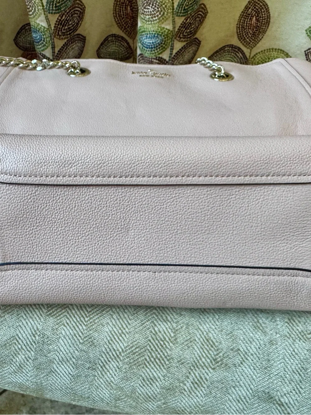 kate spade pink Leather Tote with Chain-Detail Straps - Picture 6 of 6